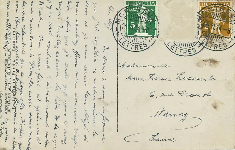 Montreux, Clarens und Vevey — Ausblick von Glion — Editions A. Perrochet & Davil — Nr. 371 - Rückseite