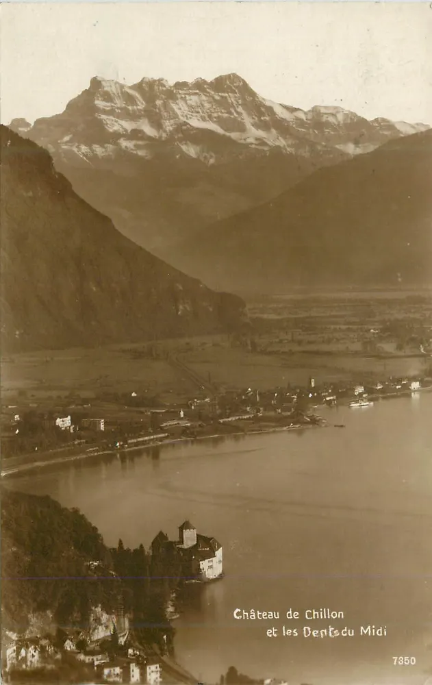 Castelo de Chillon e as Dentes do Meio — Edição Art. Ferruchet-Matilie, n° 7350 - Frente