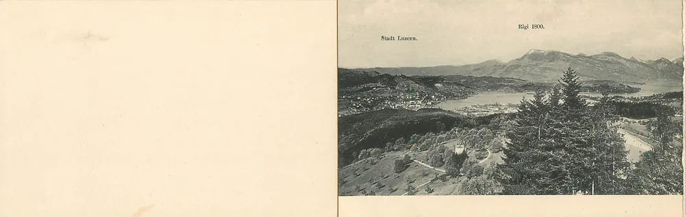 Lucerna. Panorama visto do Sonnenberg — E. Geetz, Fot. Lucerna, N.º 1734 - Verso