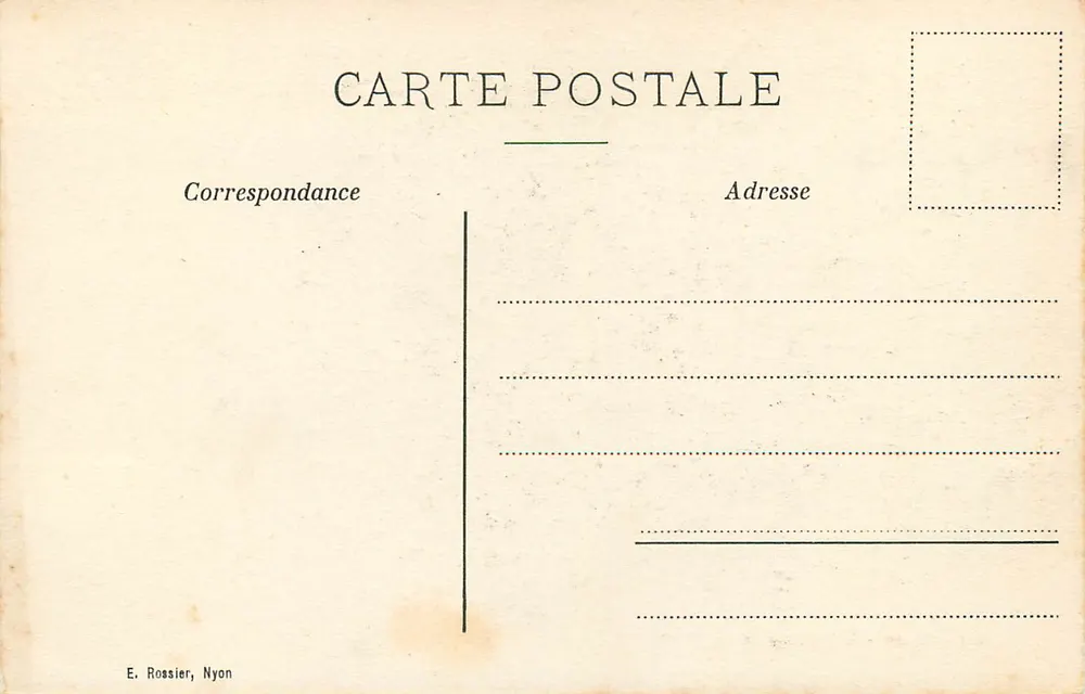 Nyon — A Enfermaria — 1916 — Editor E. Rossier, Nyons - Verso