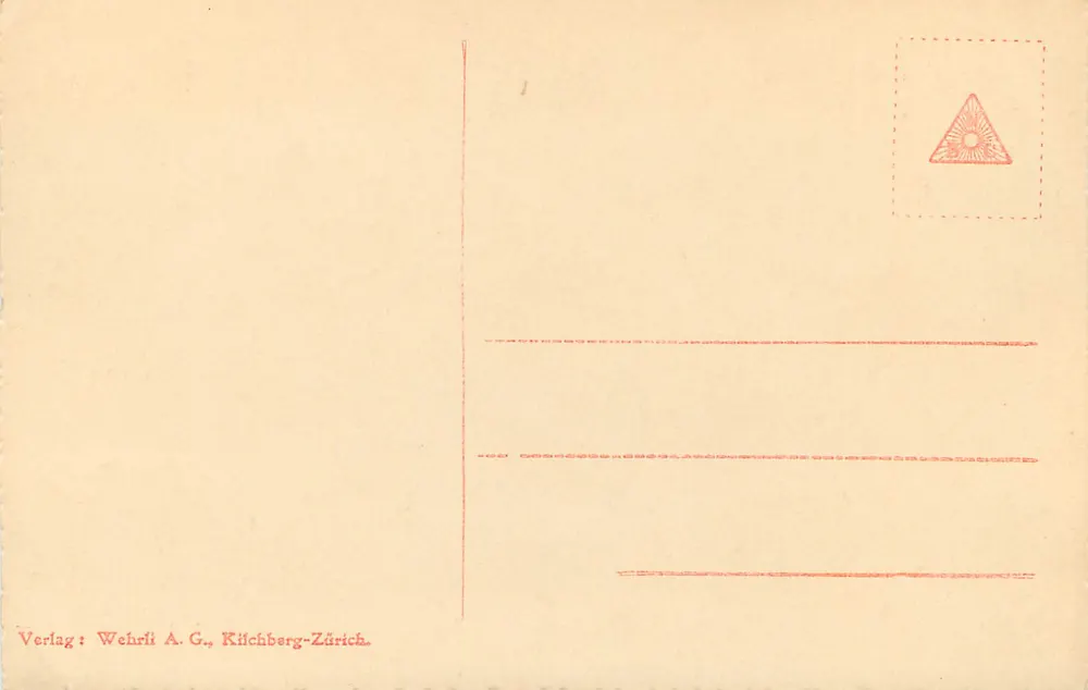 Zurich — Vista ao pôr do sol no lago — Verlag Wehrli A.G., Küchberg-Zürich, n° 22049 - Verso