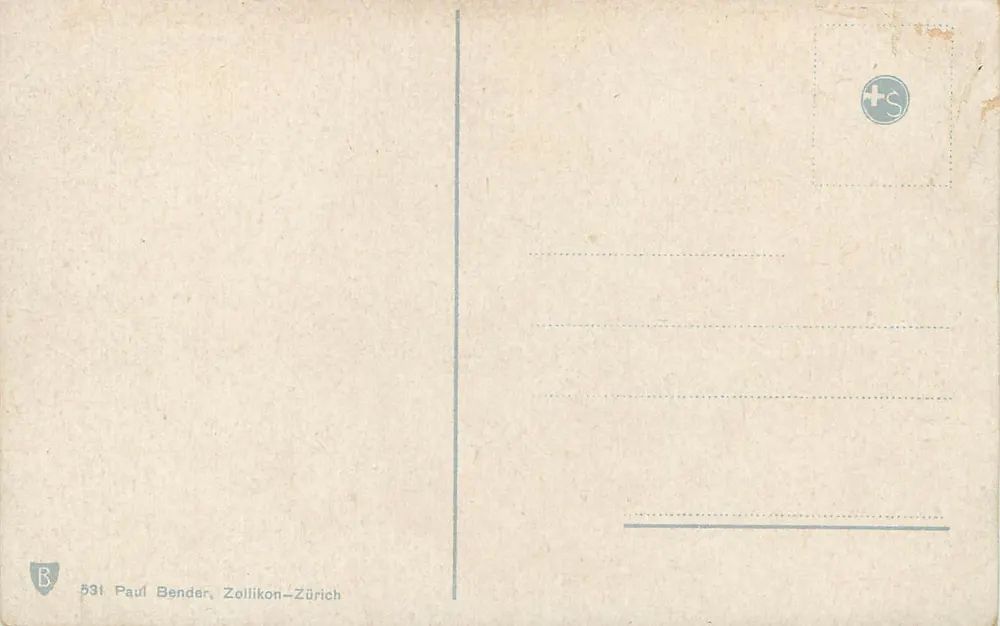 Zürich. Ansicht des Zürichhorns und der Alpen. — Paul Bender, Zollikon-Zürich — n°531 - Rückseite