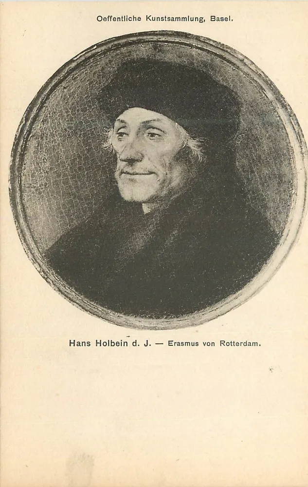 Porträt von Erasmus von Rotterdam — Hans Holbein der Ältere — Öffentliche Kunstsammlung, Basel - Vorderseite
