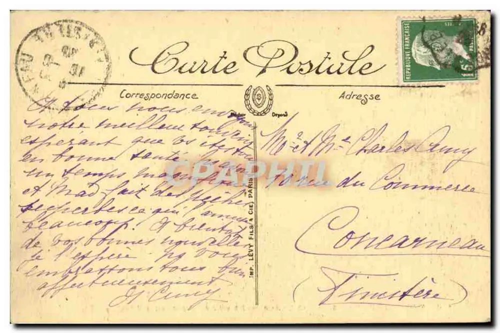 Ansichtskarte — Korrespondenz — Imp. Levé & Cie Paris - Rückseite