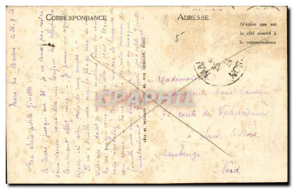 Mers-les-Bains — Vista general de la playa — LL - Reverso
