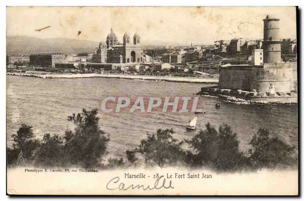 Marselha - 28 - O Forte Saint Jean — Fototipia E. Lacour, 19, rue Thubanéan - Frente