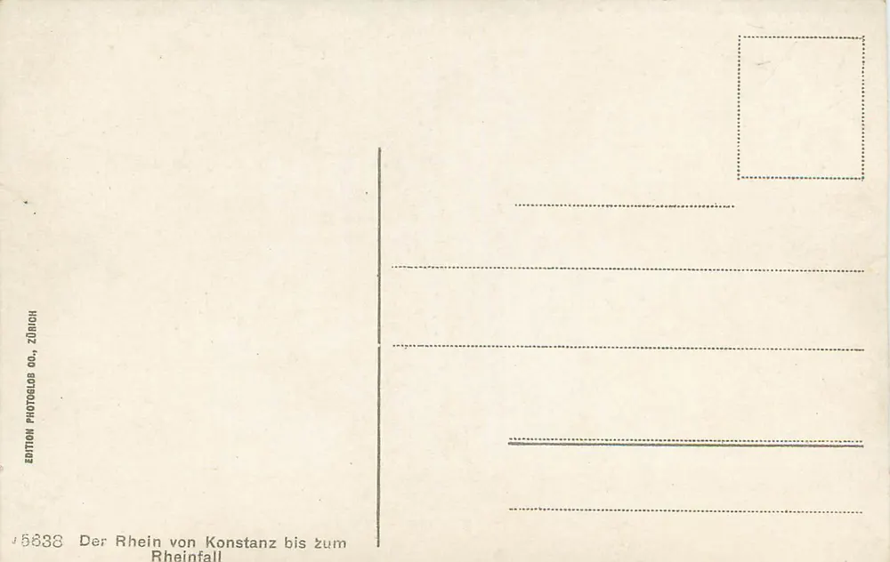 Der Rhein von Konstanz bis zum Rheinfall — Edition Photoslob & Co., Zürich, Nr. 5838 - Rückseite