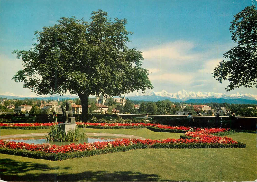 Bundesterrasse e as Alpes — vista panorâmica — editor desconhecido, n° de série K-125 - Frente