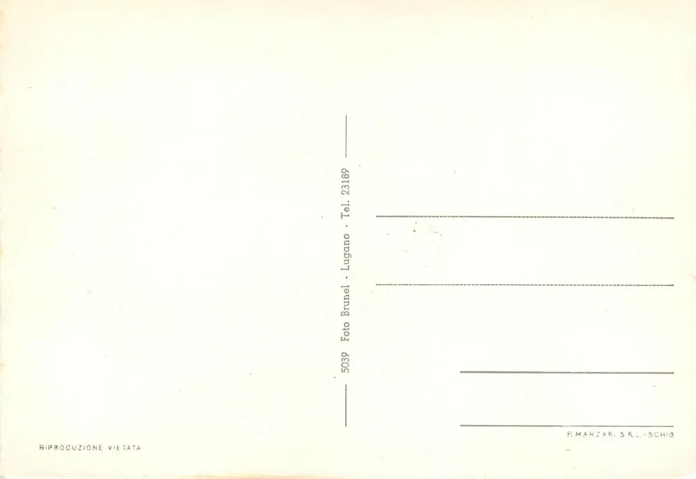 Lugano — vista panorâmica — P. MAHZAR S.R.L.-SCHIO - Verso