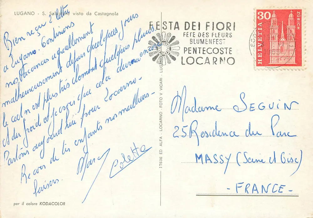 Lugano - S. Salvatore von Castagnola aus — Éditeur Locarno, n° 17636 - Rückseite