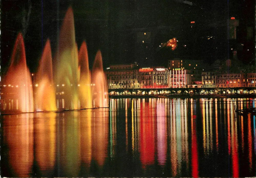 Lugano in der Nacht — Stadtfeier — Verleger Karolik - Vorderseite
