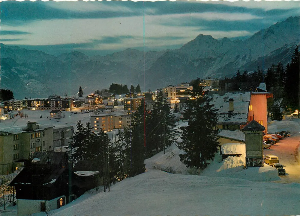 Crans-Montana — de nacht (alt. 1500 m) — 9021 Photoglob-Wehrli SA, Zürich/Vevey - Voorkant