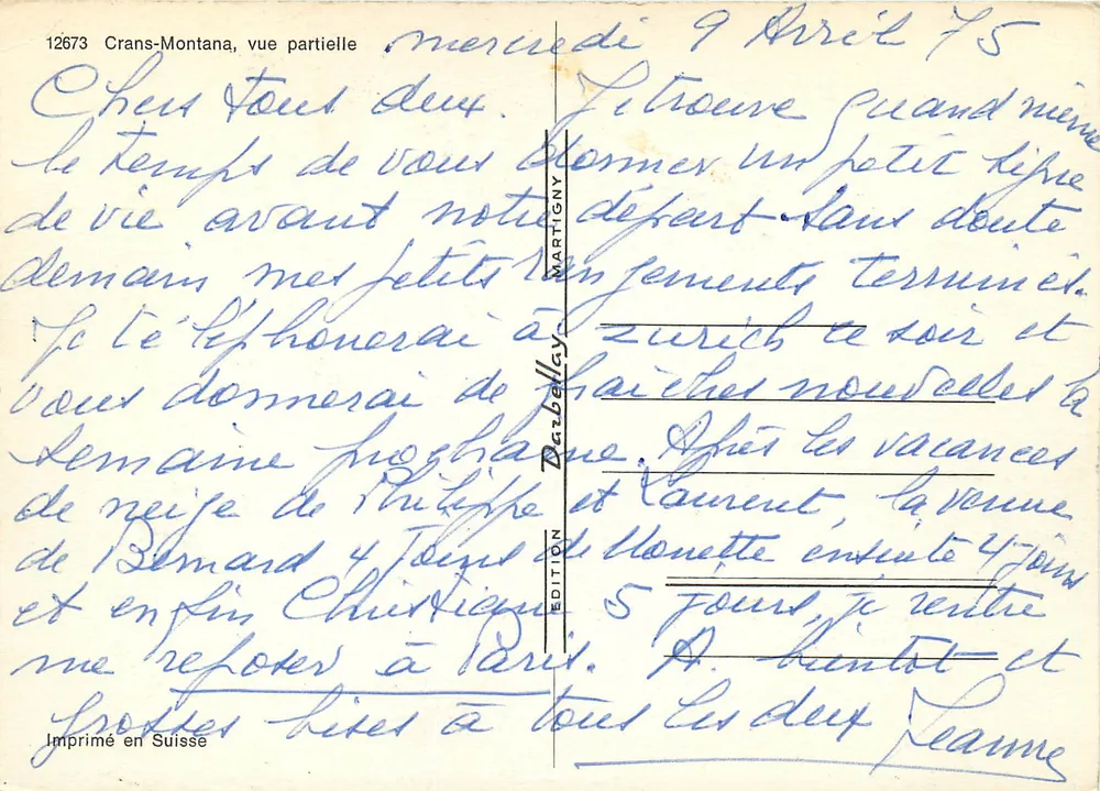 Crans-Montana, gedeeltelijke uitzicht — uitgave Martigny n°12673 - Achterkant