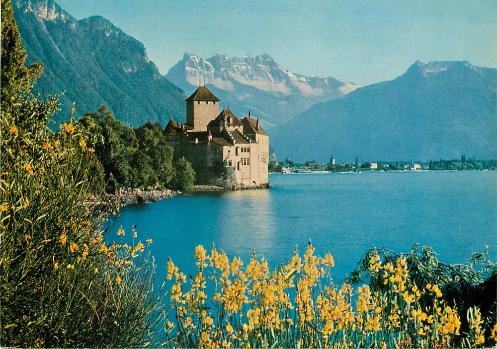 Castelo de Chillon — Lago Léman (Suíça) — Cartes ERSACOLOR, S.A. Lausanne - Frente