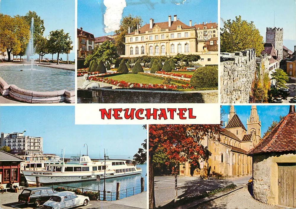 Neuchâtel — vue panoramique — Linda Color S.A. n°9358 - Recto