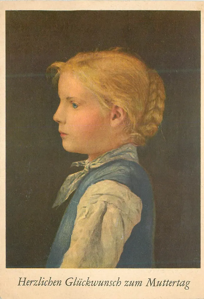 Blonde junge Mädchen — Muttertag — Albert Anker, Junges Blondes Mädchen, Kunsthaus Bern - Vorderseite