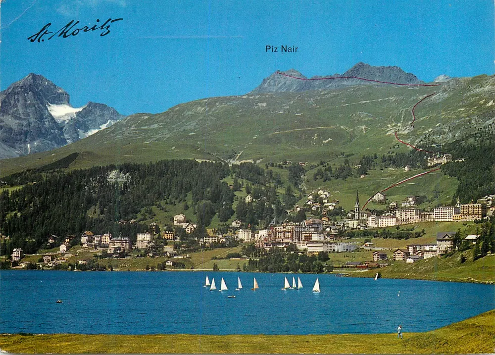 St. Moritz — Lago e montanhas — Foto St. Moritzer Verlag Nr. 171 - Frente
