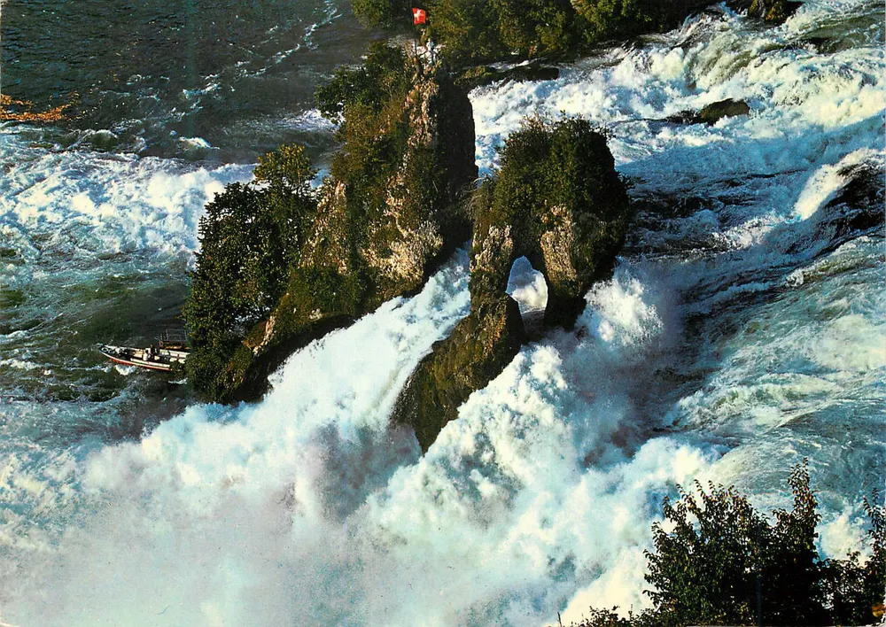 리인팔 (스위스) — 리인팔 강과 성의 항공 사진 — Schloss Laufen am Rheinfall, n°708 - 앞면