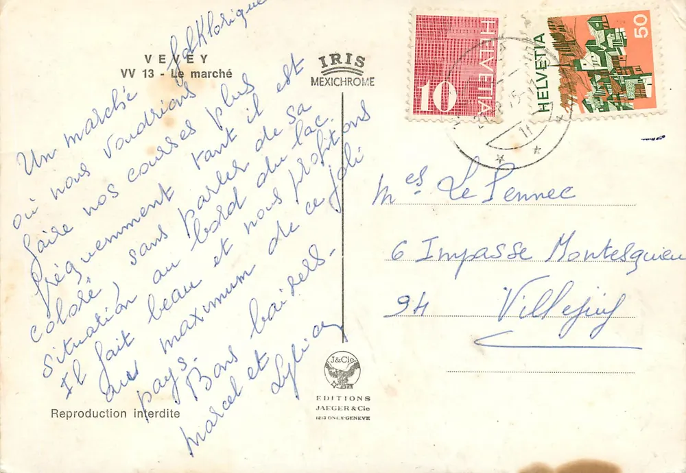 Vevy - O mercado — edição Iris Mexichrome, n° VV 13 - Verso
