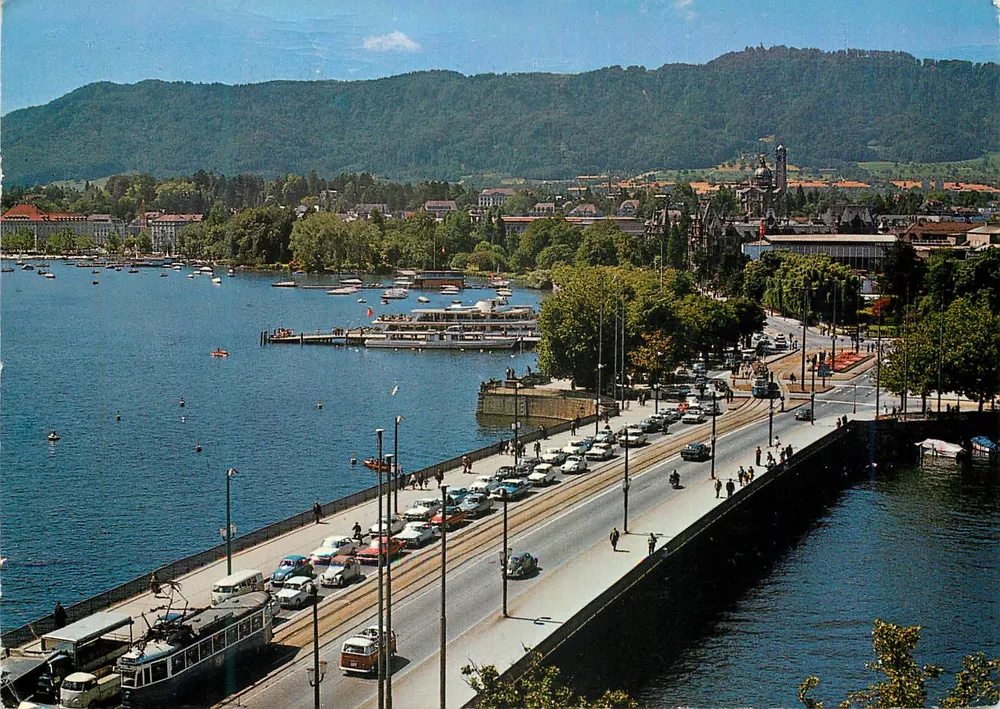 Ansicht der Quaibrücke in Zürich — Verlag Beringer & Pampaluchi, Nr. Z 5767 - Vorderseite