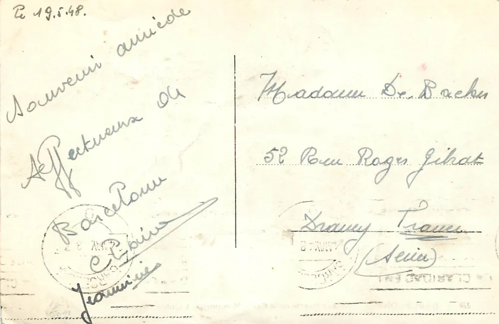 Barcelona — Place de la Paix mit dem Monument zu Colón und den Aduanas — Verlag 'Turismo' n°225 - Rückseite