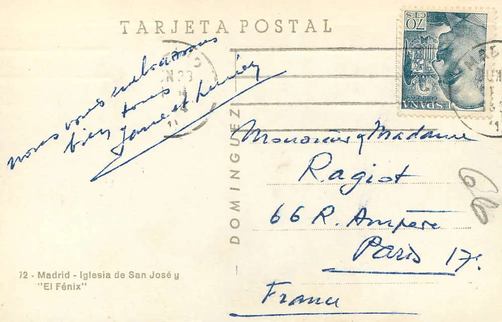 Madrid — Straße mit Banco de Vizcaya — Verlag 'El Fénix' n°72 - Rückseite