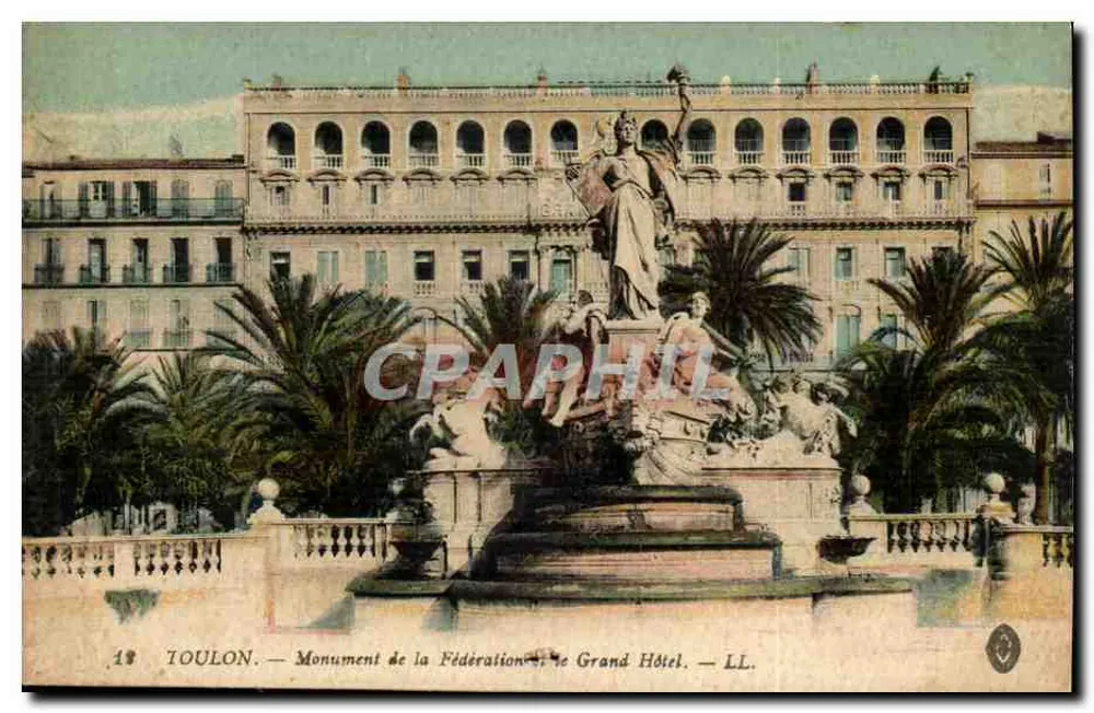 Toulon — Denkmal der Föderation und das Grand Hotel — LL. - Vorderseite