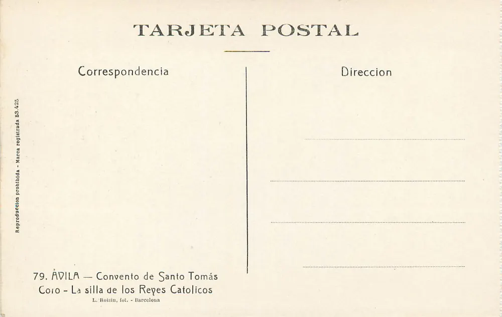 Ávila — Convento de Santo Tomás — La silla de los Reyes Católicos - Rückseite