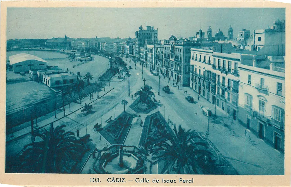 Cádiz — Rua Isaac Peral — L. Rolsín, fot. — Barcelona, n° 53.425 - Frente