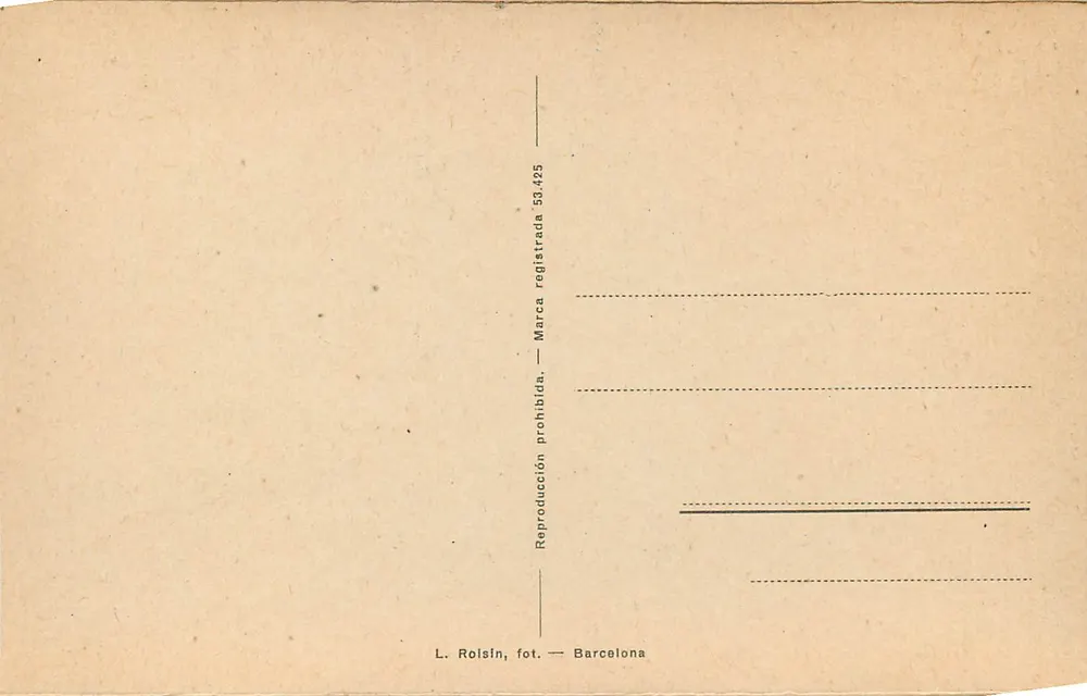 Cádiz — Rua Isaac Peral — L. Rolsín, fot. — Barcelona, n° 53.425 - Verso