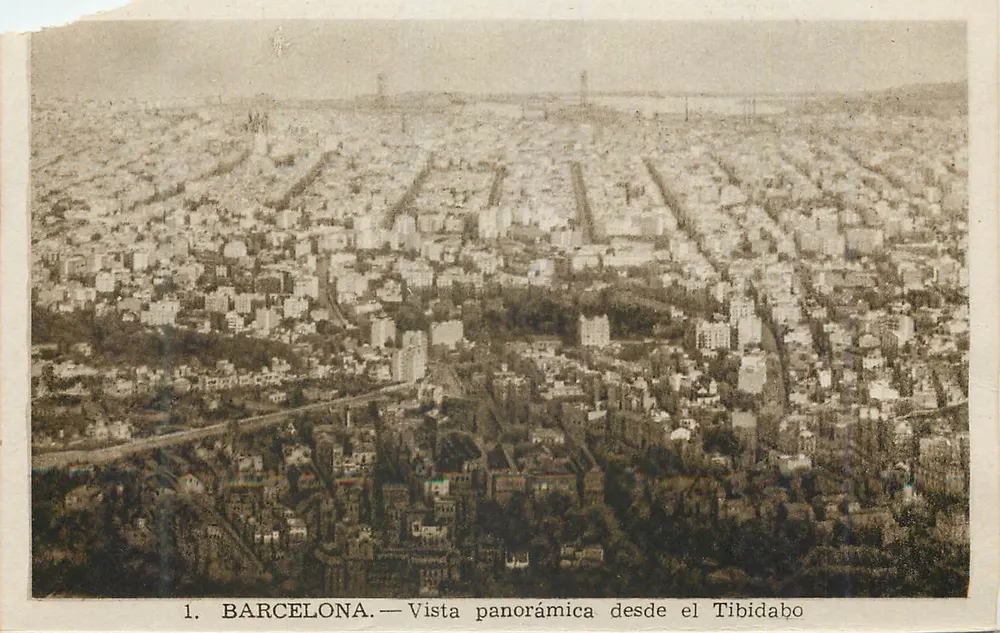 Barcelona — Panoramablick vom Tibidabo — L. Roisin, n° 53-445 - Vorderseite