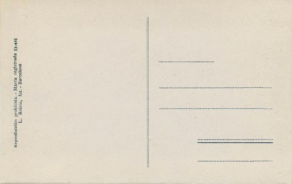 Barcellona — Piazza di Catalogna — L. Roisin, n° 423 - Verso