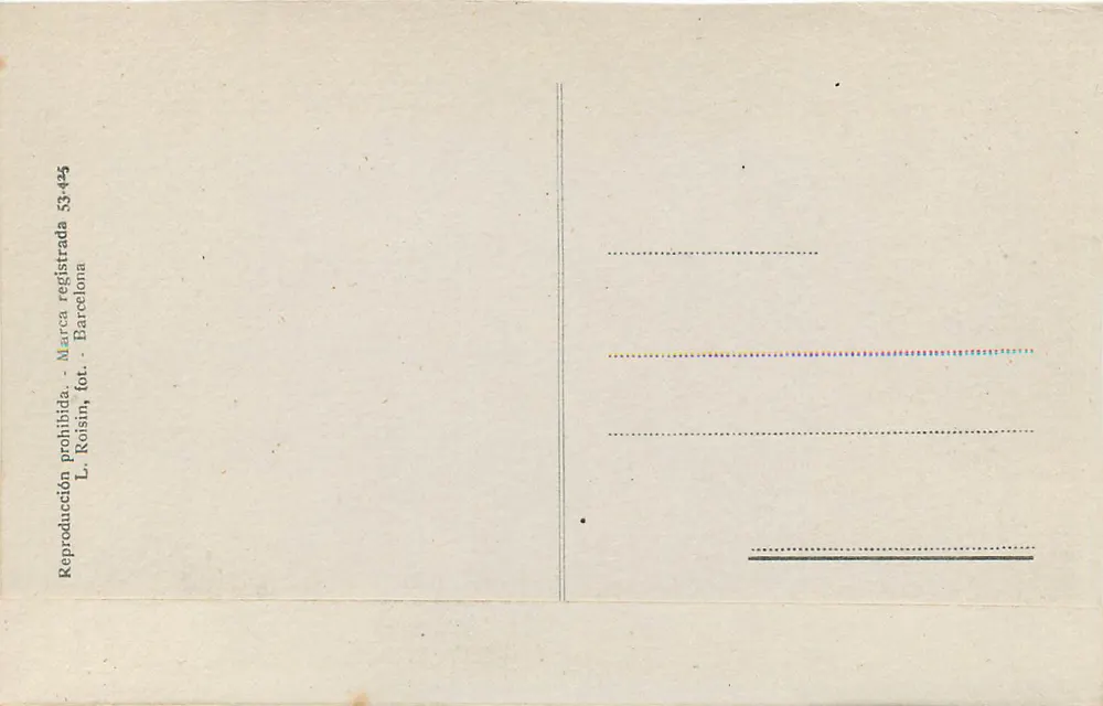 Barcelona — Ramblas y Puerta de la Paz — L. Roisin, n° 9 - Rückseite