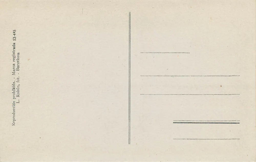Barcelona — Praça de Catalunha — L. Rojsin, n° 53.425 - Verso