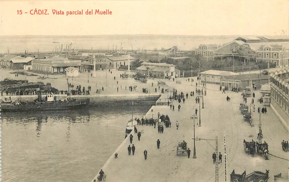 Cádiz — Vue partielle du Muelle — Tarjeta Postal Thomas, n° 11246 - Recto