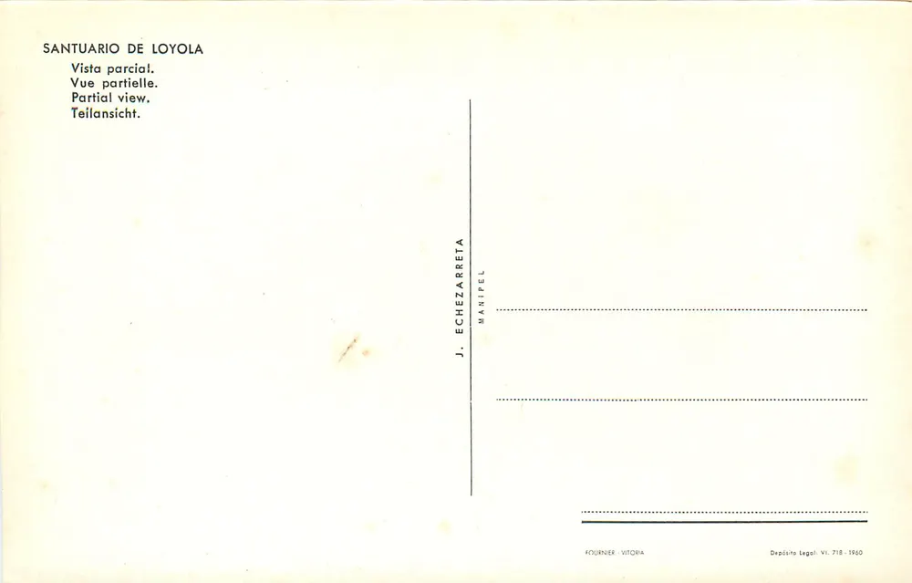 Santuario de Loyola — Teilansicht — J. Echezarreta, Fournier, Vitòria - Rückseite