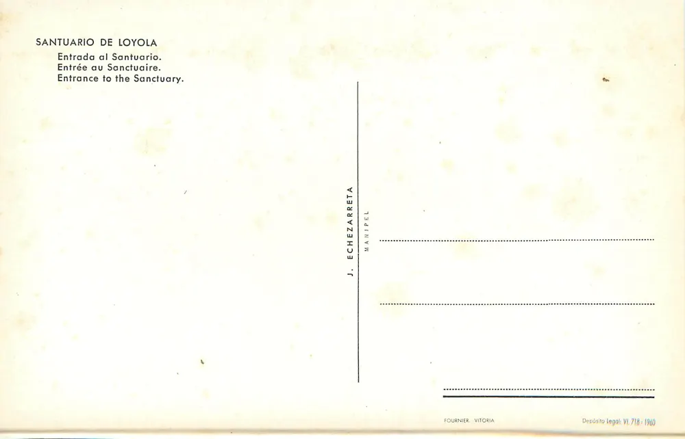Heiligtum von Loyola — Echezarreta — Fournier, Vitoria - Rückseite