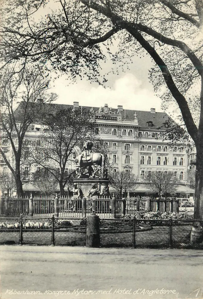 Kopenhagen, Kongens Nytorv mit dem Hotel d'Angleterre — Rudolf Olsen, Kunstforlag, Énret Nr. 9595 - Vorderseite