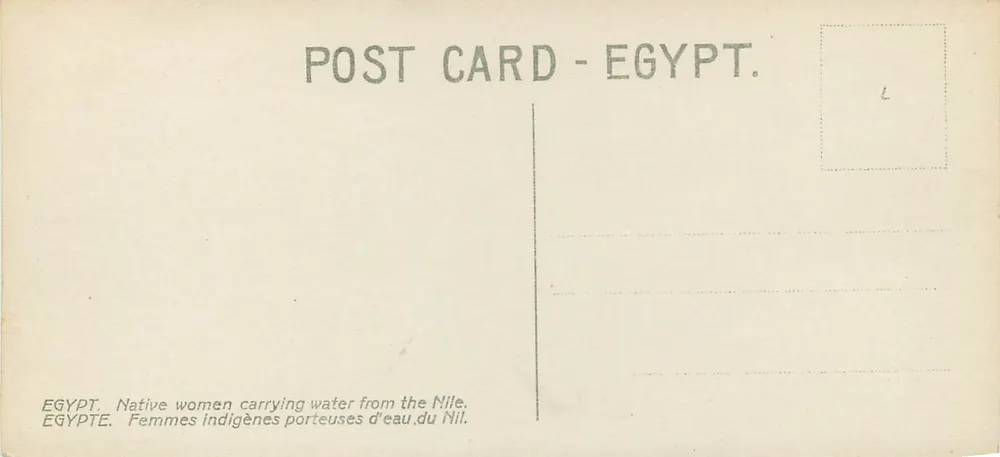 Mulheres indígenas carregadoras de água do Nilo — Egito — Carta postal - Verso