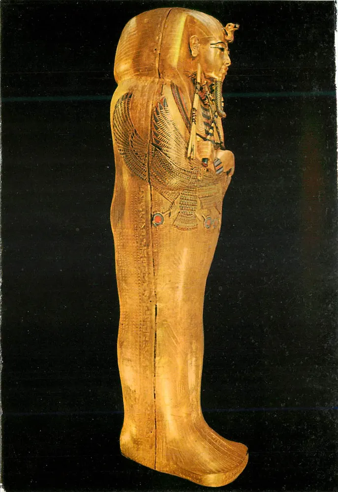 Goldener Sarg von Tutankhamun — Form von Osiris — Verlag K. Lambelet & Landrock, Nr. 94 - Vorderseite