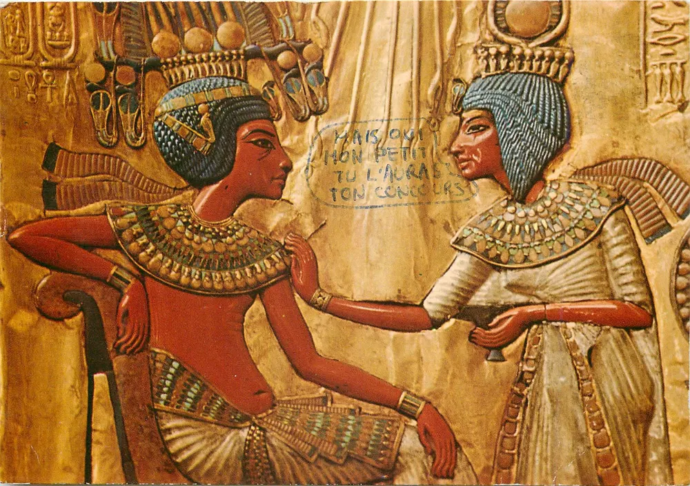 Szene am Thron von Tutankhamun — Ägyptisches Museum in Kairo — Verlag nicht sichtbar - Vorderseite