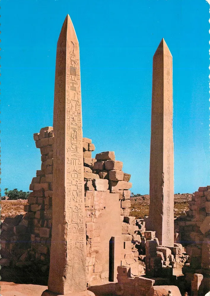 Karnak — Obelisken von Thotmes III und Königin Hatshepsut — Verlag K. Lambelet & Landrock, Kairo - Vorderseite