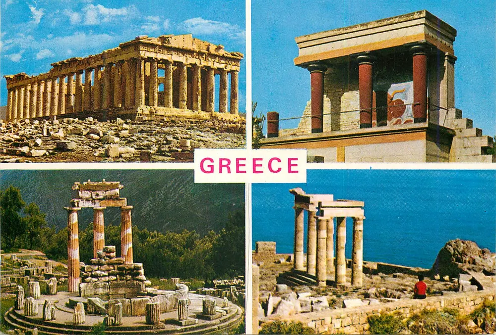 Acropolis de Atenas — Templo de Apolo, Propileos, Templo de Hera, Templo de Apolo — Editor no visible - Anverso