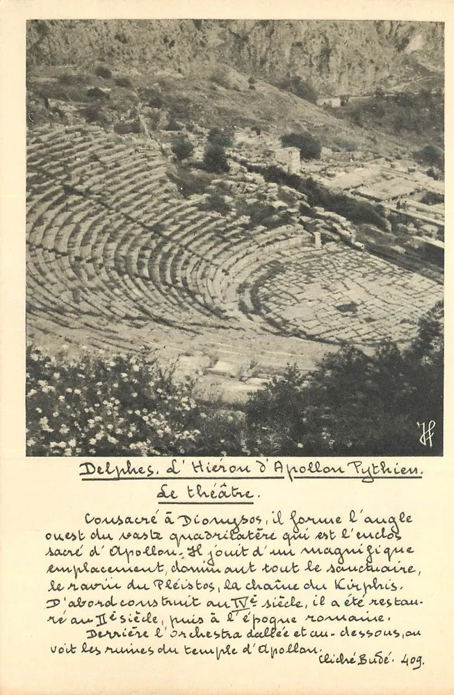 Delphes, Das Hieron des Apollon Pythien — Das Theater — Gesellschaft der Edition « Les Belles Lettres » - Vorderseite