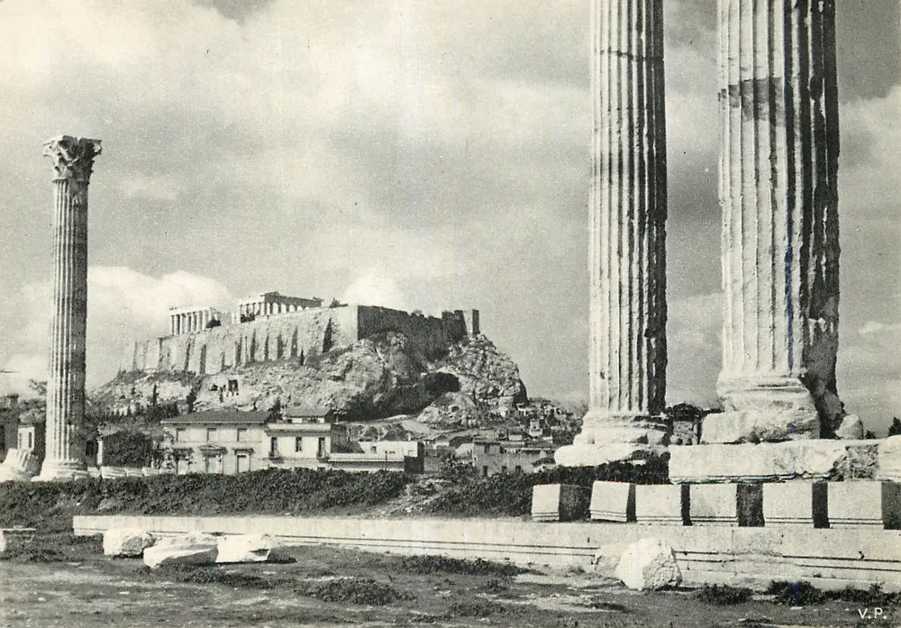 Athens — Ansicht der Akropolis vom Tempel des Zeus — V.P. - Vorderseite