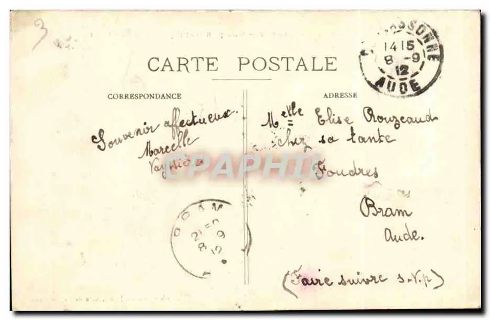 Carcassonne — Panoramablick von Südwesten — Unbekannter Verlag, Nr. 24 - Rückseite
