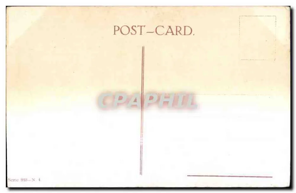 Rivierlandschap met boot — kasteel in de achtergrond — Serie 803-N. 4 - Achterkant