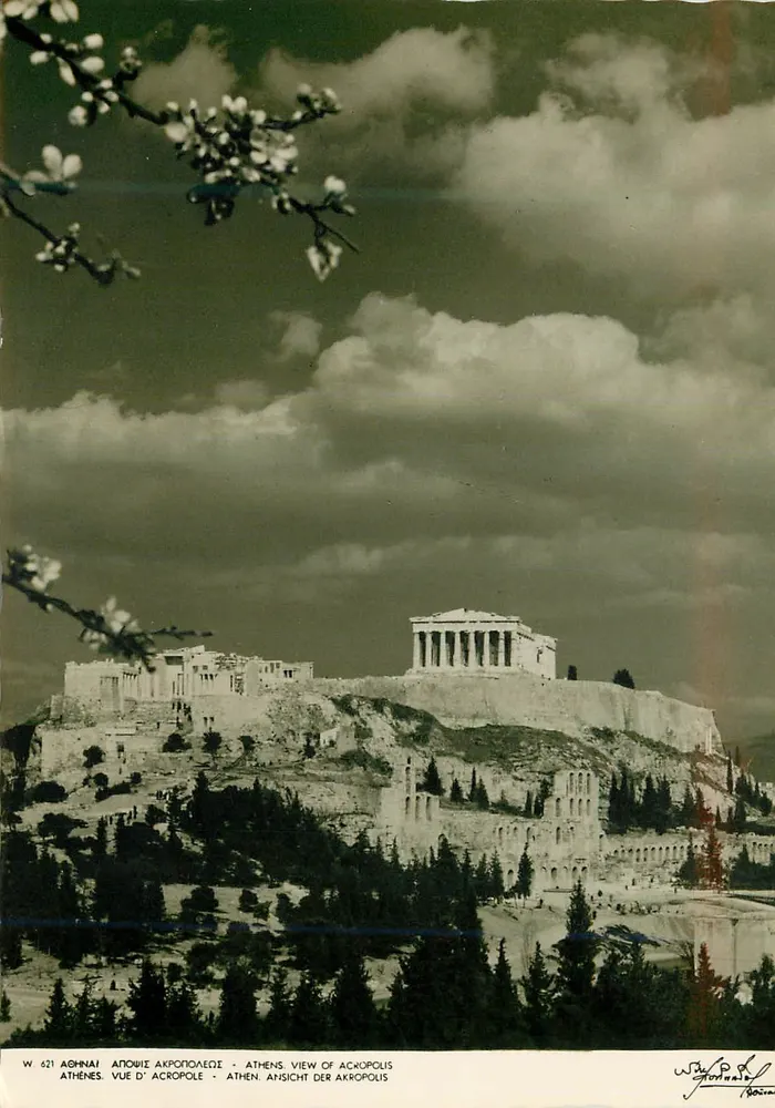 Atenas - Vista de la Acrópolis - W. 621, editor P. Boina - Anverso
