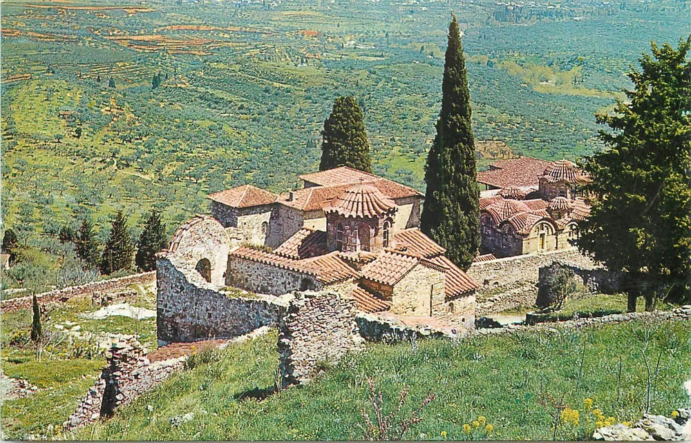 Mystras — Brillante Beispiele byzantinischer Architektur und Kunst — Olympic Airways - Vorderseite