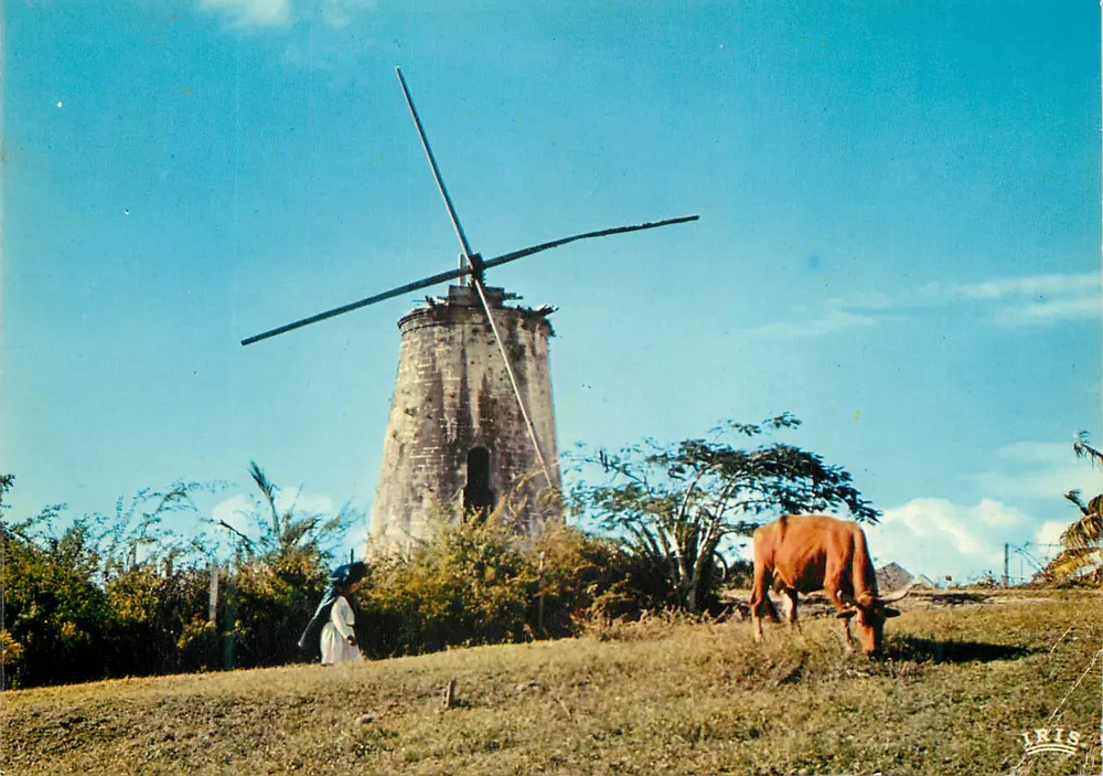 Guadalupe — Velho moinho — Hachette - Antilhas - Pointe-à-Pitre - Frente